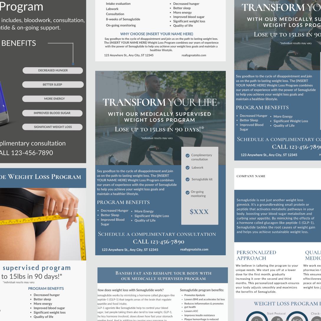 semaglutide marketing flyer blue