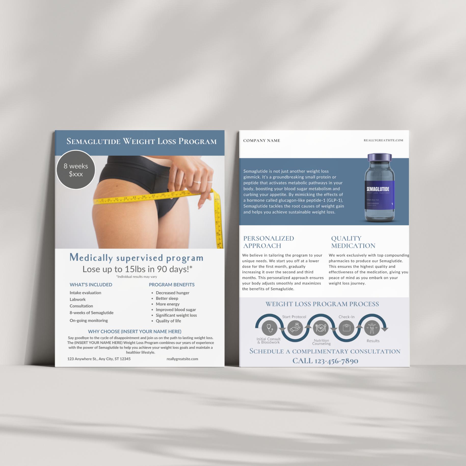 weight loss marketing flyer blue