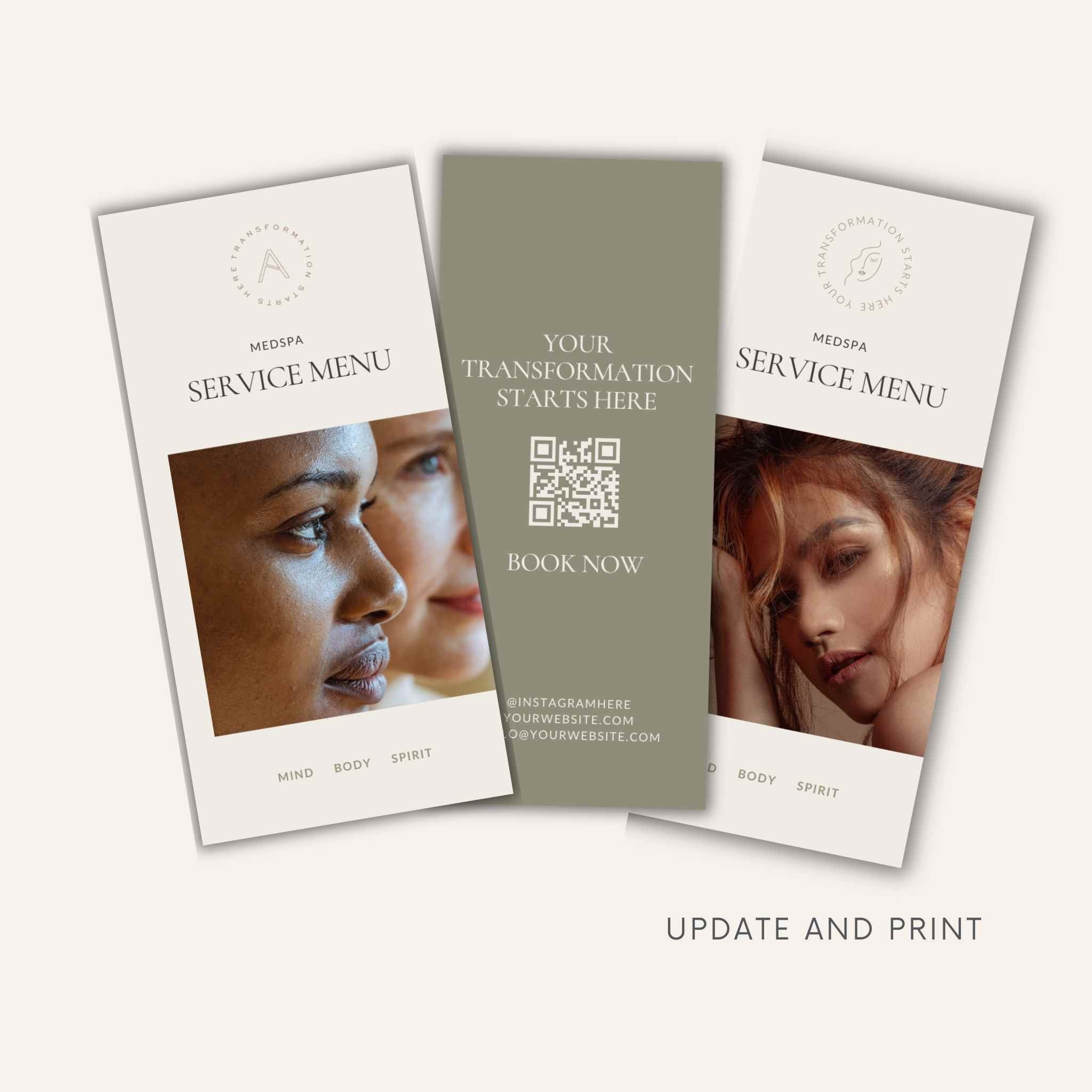 Medspa Menu & Brochure Template MedSpa Marketing Shop