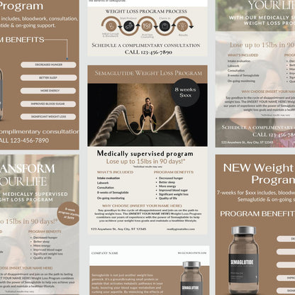 Semaglutide Weight Loss Brochure | MedSpa Marketing Shop Semaglutide Weight Loss Brochure | MedSpa Marketing Shop